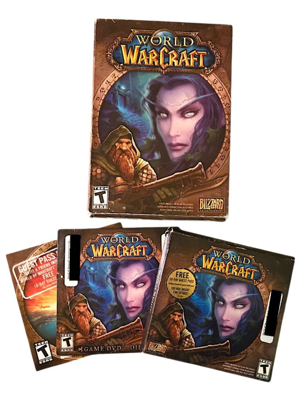 World of Warcraft 2004 Original PC Game Blizzard Classic 5 Disc CD ROM Box Set